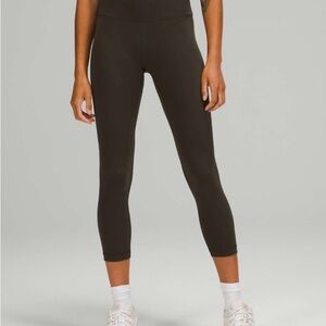 Lululemon wunder train 23”, dark olive, size 4
